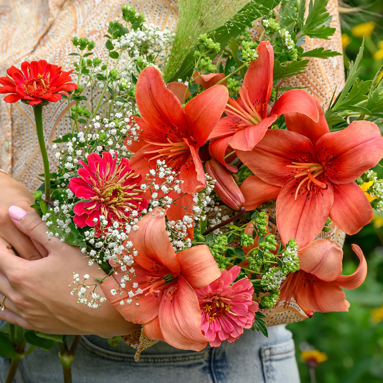 Asiatische Lilien und Blumenmischung - Feuerrote Blüten den ganzen Sommer