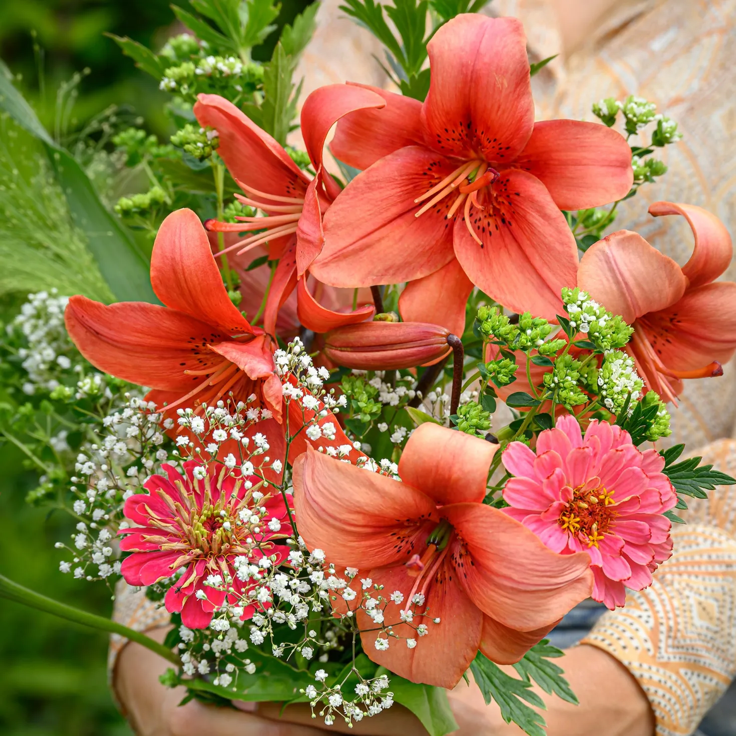 Asiatische Lilien und Blumenmischung - Feuerrote Blüten den ganzen Sommer
