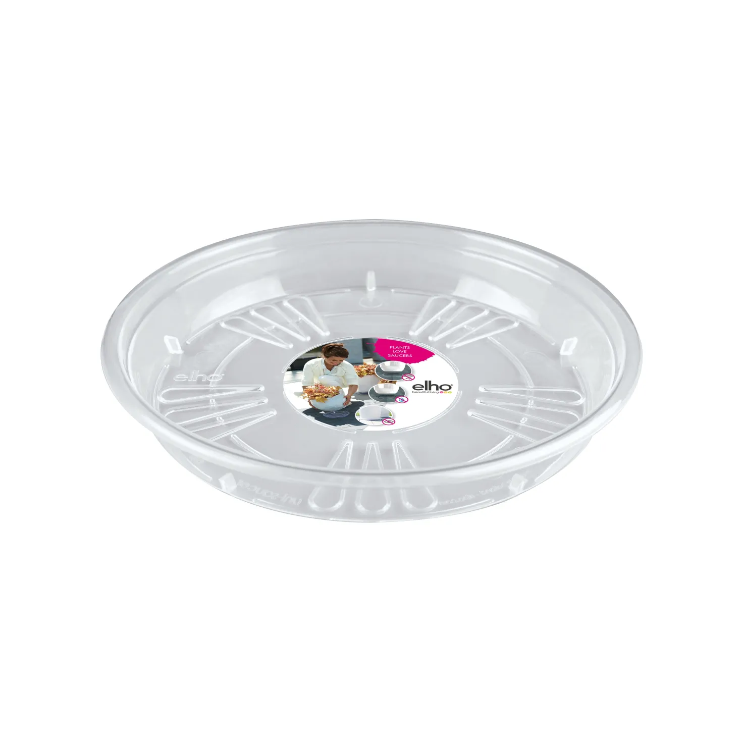 Elho Untertasse Uni-Saucer transparent - Sauber gießen ohne Flecken