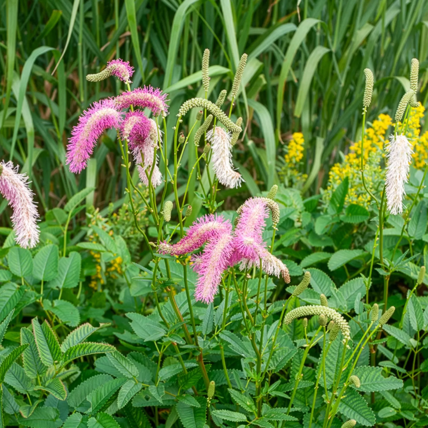 Koreanischer Wiesenknopf Pink Brushes - Rosa Federn im Beet