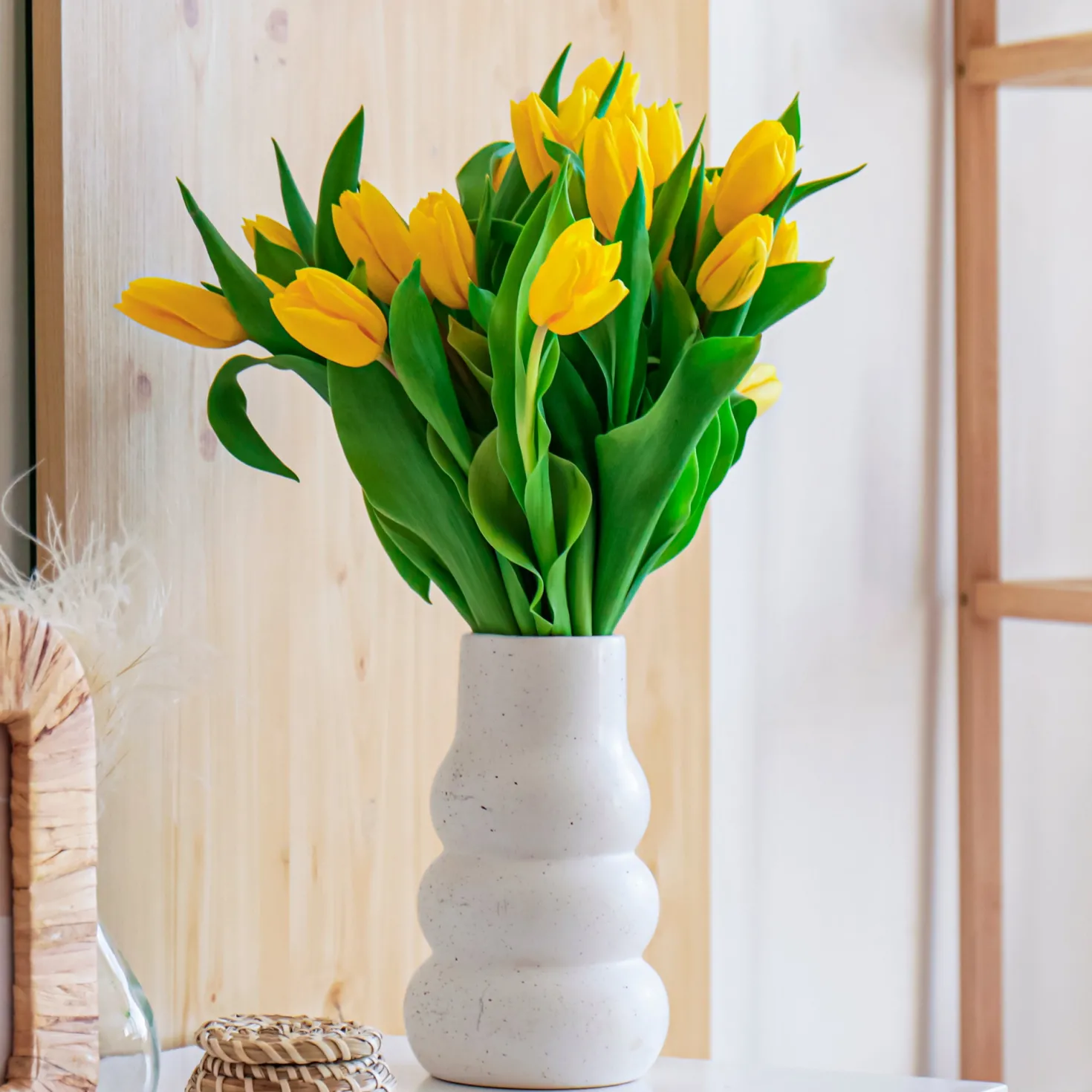 Langstielige Tulpe gelb (x5) - Leuchtend gelb, kinderleicht