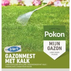 Pokon Bio Rasendünger mit Kalk - Grüner Rasen in einem Schritt